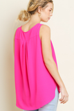 Sweet And Simple Sleeveless Top | Hot Pink