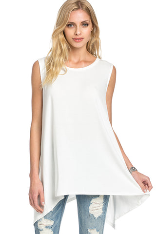 Sleeves Bamboo Top | Off White