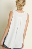Sweet And Simple Sleeveless Top | White