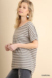 Charcoal Striped Top