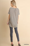 Charcoal Striped Top