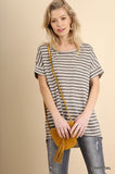 Charcoal Striped Top