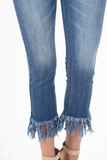 Frayed Skinny Cropped Jeans