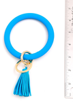 Key Ring Bangle Bracelet With Tassel - Multiple colors