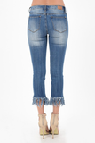 Frayed Skinny Cropped Jeans