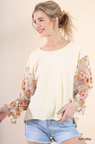 The Sherry Embroidered Top - Natural