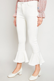 Cropped Flare Jeans - White
