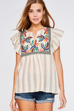 Passport To Paradise Embroidered Top